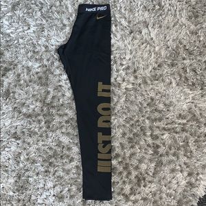 Nike Pro “just do it” full length leggings